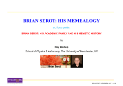 brian serot: his memealogy - Indiana University Bloomington