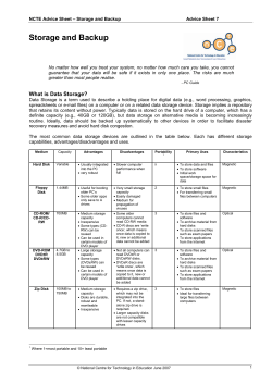 Storage and Backup - PDST