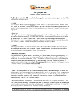 Paragraphs - Parkland College