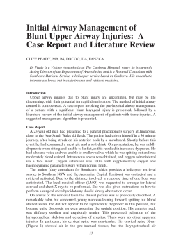 Initial Airway Management of Blunt Upper Airway Injuries