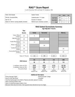 RIAS™ Score Report