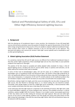 Optical and Photobiological Safety of LED, CFLs and Other