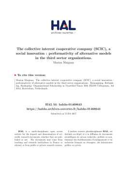The collective interest cooperative company (SCIC) - Hal-SHS