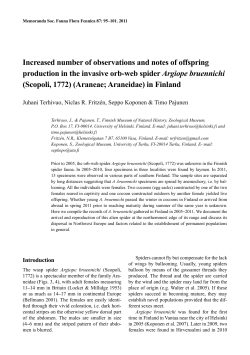 Increased number of observations and notes of offspring production