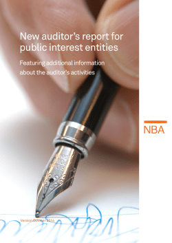 New auditor`s report for public interest entities