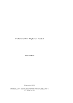 The Power of War: Why Europe Needs It