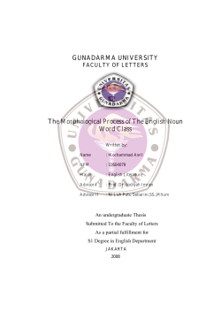 The Morphological Process of The English Noun Word