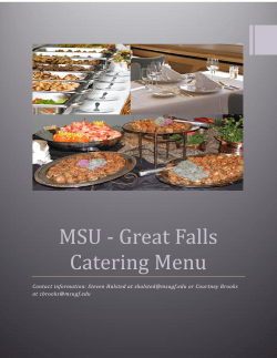 MSU - Great Falls Catering Menu