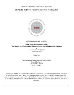 This work is distributed as a Discussion Paper by the