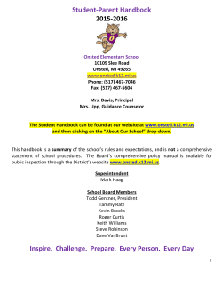 Parent Handbook - Onsted Community Schools