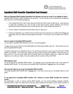 Expedited SNAP Benefits - Neighborhood Legal Services, Inc.