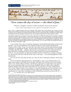 Eliza Wilkinson, planter`s daughter in South