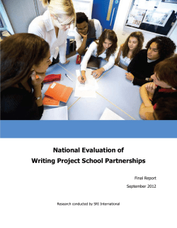 National Evaluation of Writing Project School