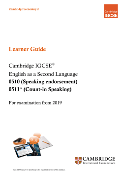 Learner Guide - Cambridge International Examinations