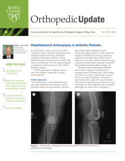 Patellofemoral Arthroplasty in Arthritis Patients