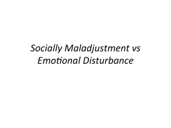 Socially Maladjustment vs Emotional Disturbance