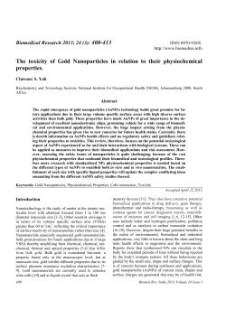 The toxicity of Gold Nanoparticles in relation to their physiochemical