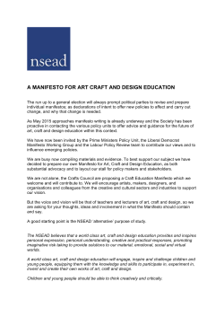 a manifesto for art craft and design education