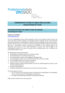 COMPARATIVE STUDIES OF IDEAS AND CULTURES Doctoral Study