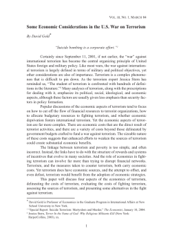 Some Economic Considerations in the U.S. War on Terrorism