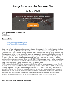 Harry Potter and the Sorcerers Sin