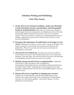 Scholarly Writing and Publishing