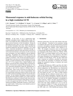Monsoonal response to mid-holocene orbital forcing in a high