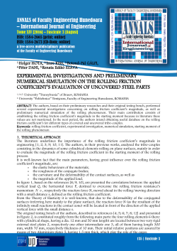 ANNALS of Faculty Engineering Hunedoara &ndash; International Journal