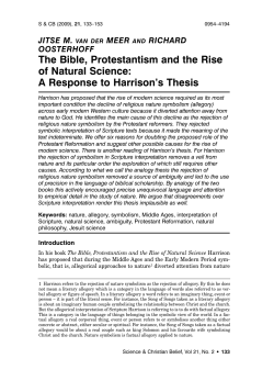 The Bible, Protestantism and the Rise of Natural Science: A