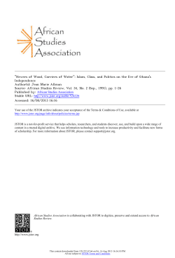 "Hewers of Wood, Carriers of Water": Islam, Class, and Politics on