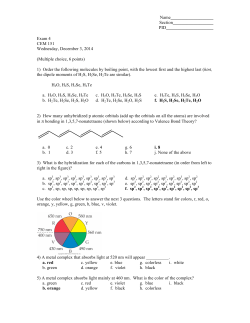 Exam 4 - MSU Chemistry