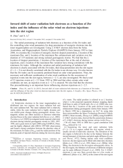 Inward shift of outer radiation belt electrons as a function of Dst