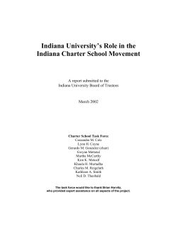 Indiana University`s Role in the Indiana Charter School Movement
