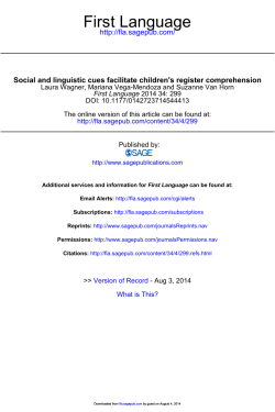 Social and linguistic cues facilitate children`s register comprehension