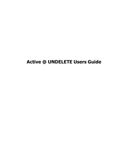 Active @ UNDELETE Users Guide