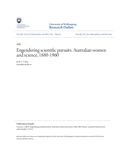 Engendering scientific pursuits: Australian - Research Online
