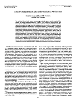 Sensory Registration and Informational Persistence