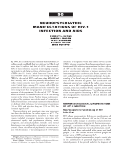 neuropsychiatric manifestations of hiv-1 infection and aids