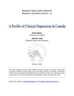 A Profile of Clinical Depression in Canada