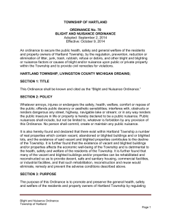 Ordinance 78 Blight and Nuisance ADOPTED