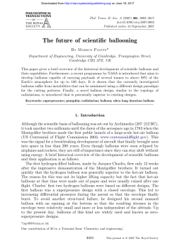 The future of scientific ballooning