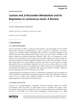 Lactose and &beta;-Glucosides Metabolism and Its