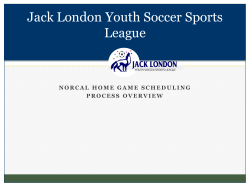 Scheduling NorCal Games Overview