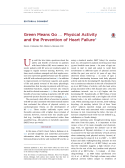 Green Means Go &hellip; Physical Activity and the Prevention of Heart