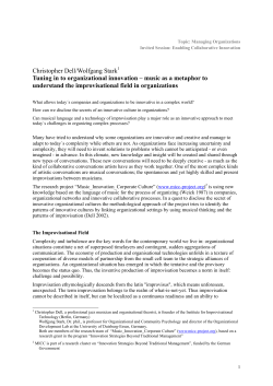 Christopher Dell/Wolfgang Stark Tuning in to organizational innovation