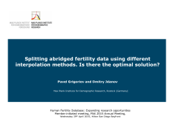 Splitting abridged fertility data using different interpolation methods