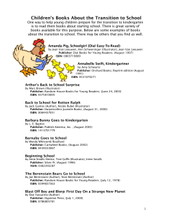 Children`s Books About the Transition to School