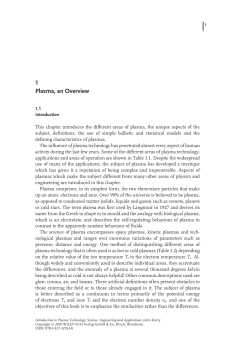 1 Plasma, an Overview - Wiley-VCH