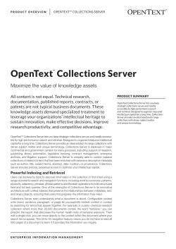 OpenText Collections Server Product Overview