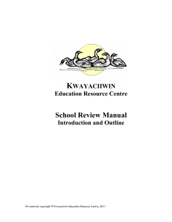 Kwayaciiwin School Reviews &ndash; Introduction
